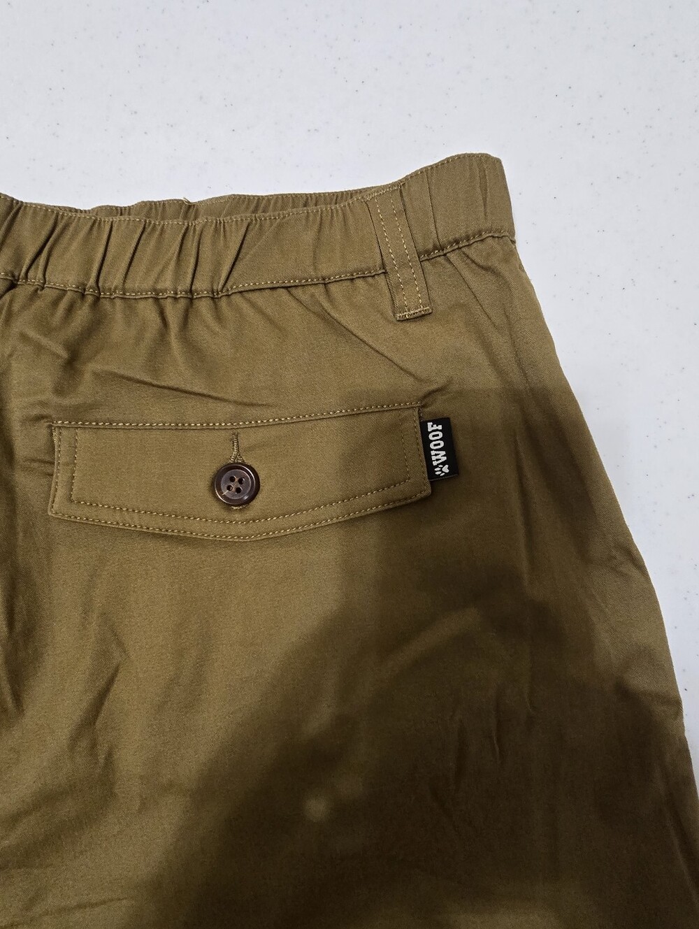 Woof Commando Shorts Men XL Khaki Olive Lined 6" Chino Button Fly Freeball - Picture 11 of 11